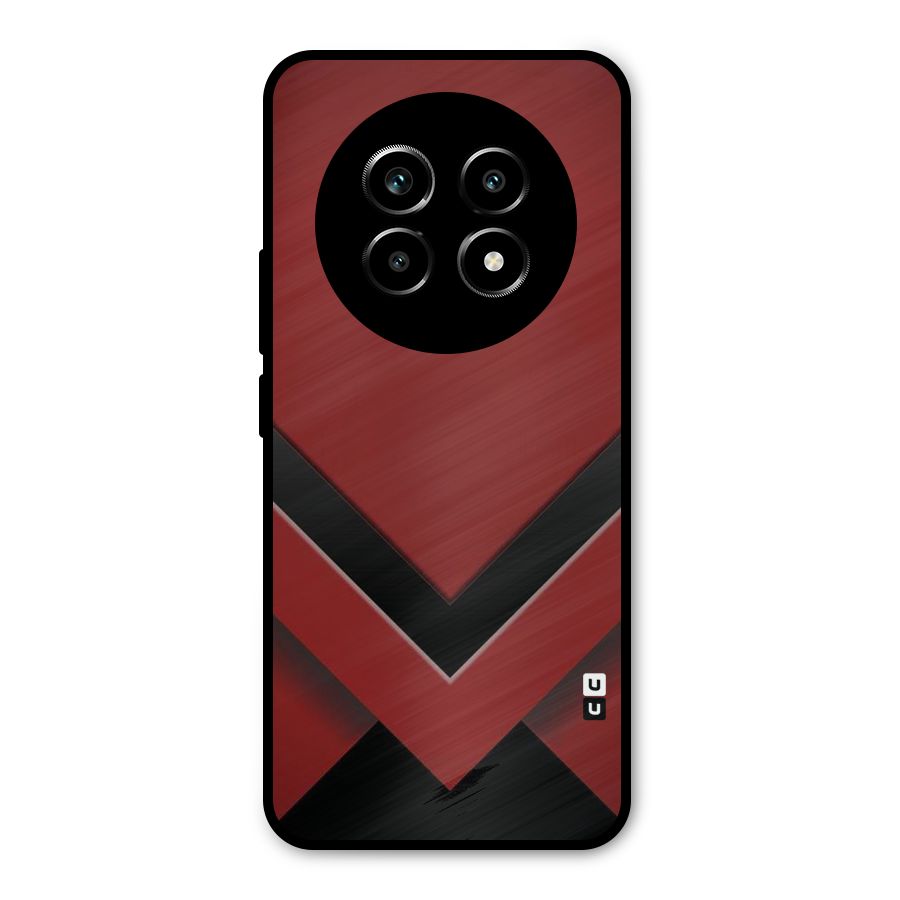 Red Black Fold Metal Back Case for Realme 13 Pro