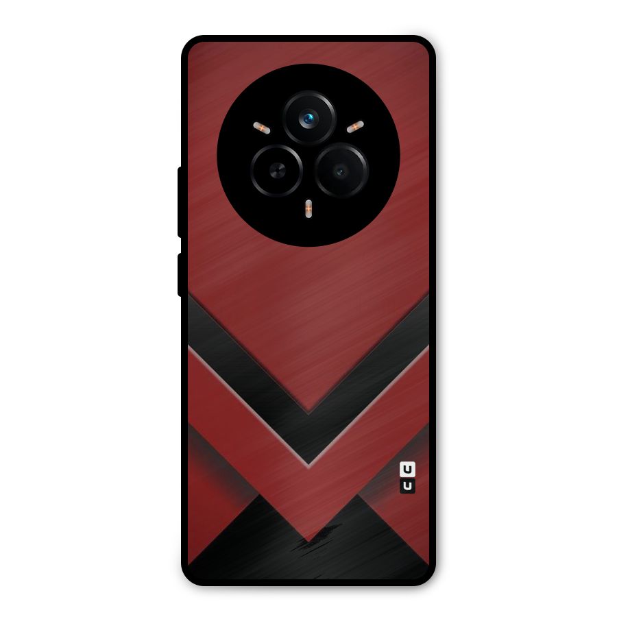 Red Black Fold Metal Back Case for Realme 14 Pro
