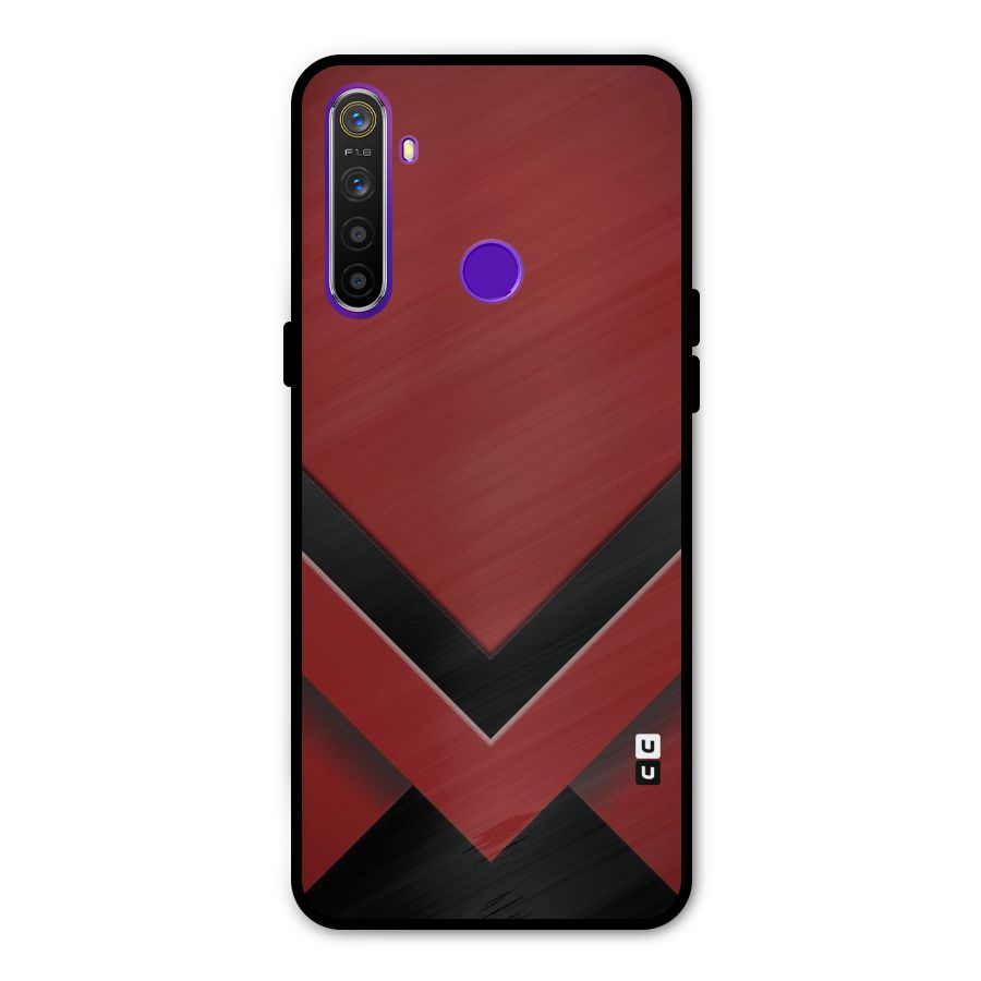 Red Black Fold Metal Back Case for Realme 5i