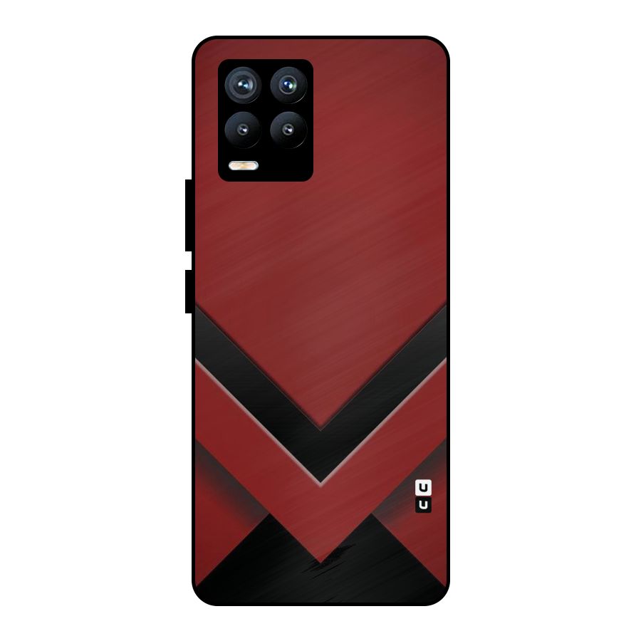 Red Black Fold Metal Back Case for Realme 8