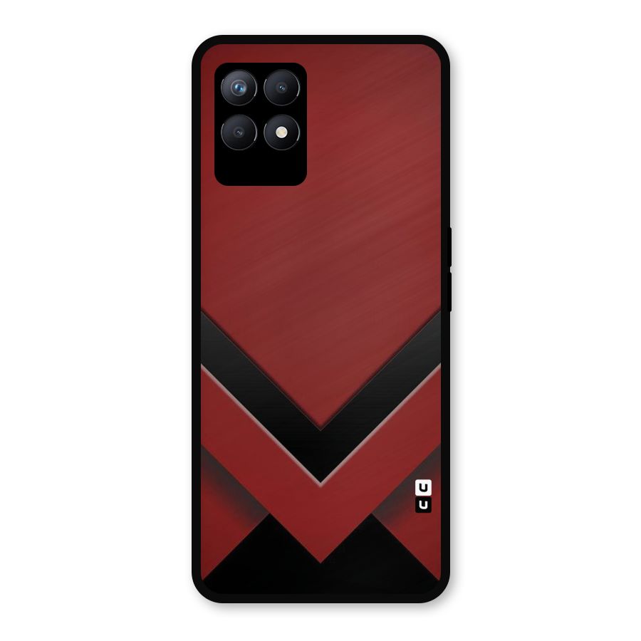 Red Black Fold Metal Back Case for Realme 8i