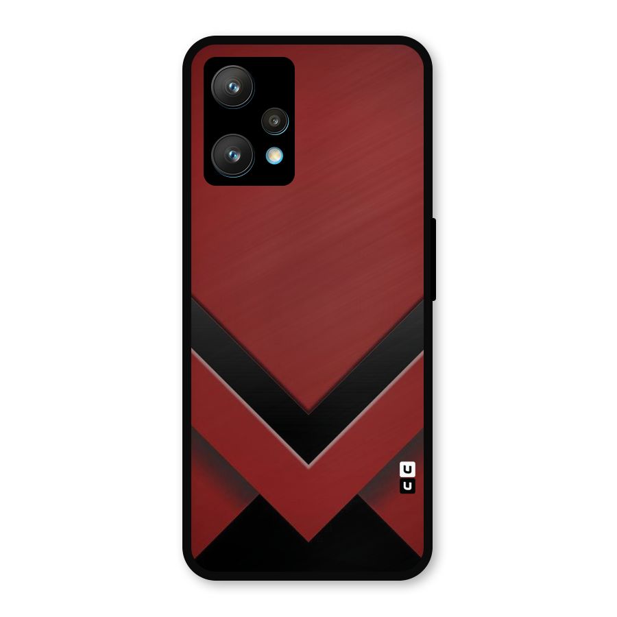 Red Black Fold Metal Back Case for Realme 9
