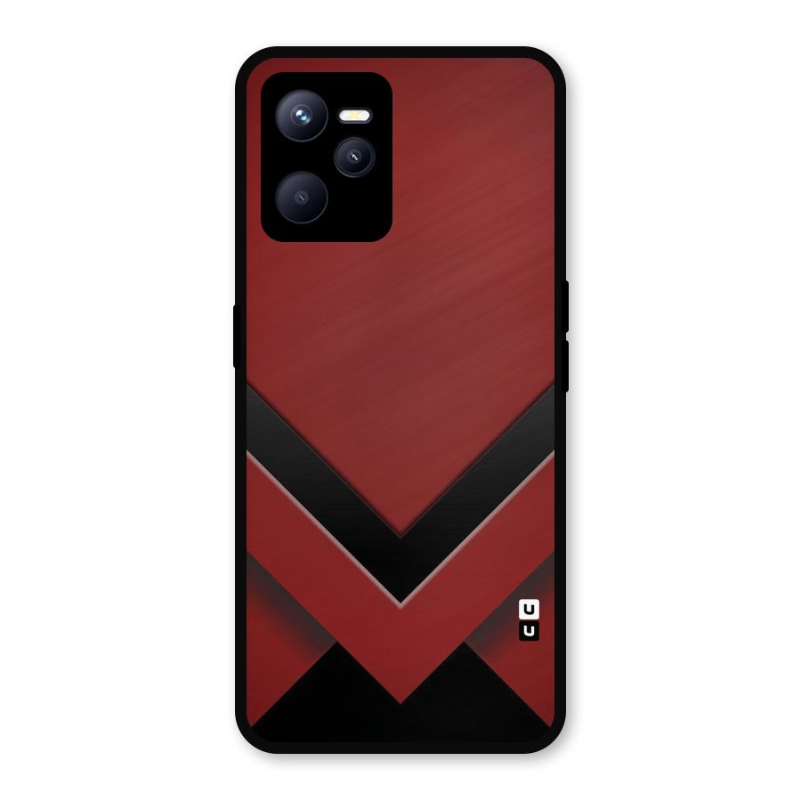Red Black Fold Metal Back Case for Realme C35