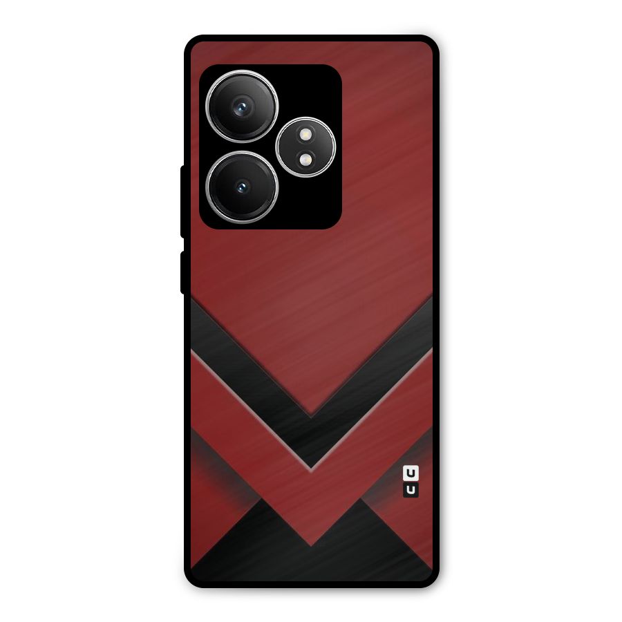 Red Black Fold Metal Back Case for Realme GT 6T
