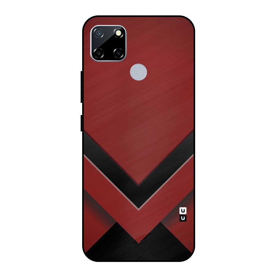 Red Black Fold Metal Back Case for Realme Narzo 20