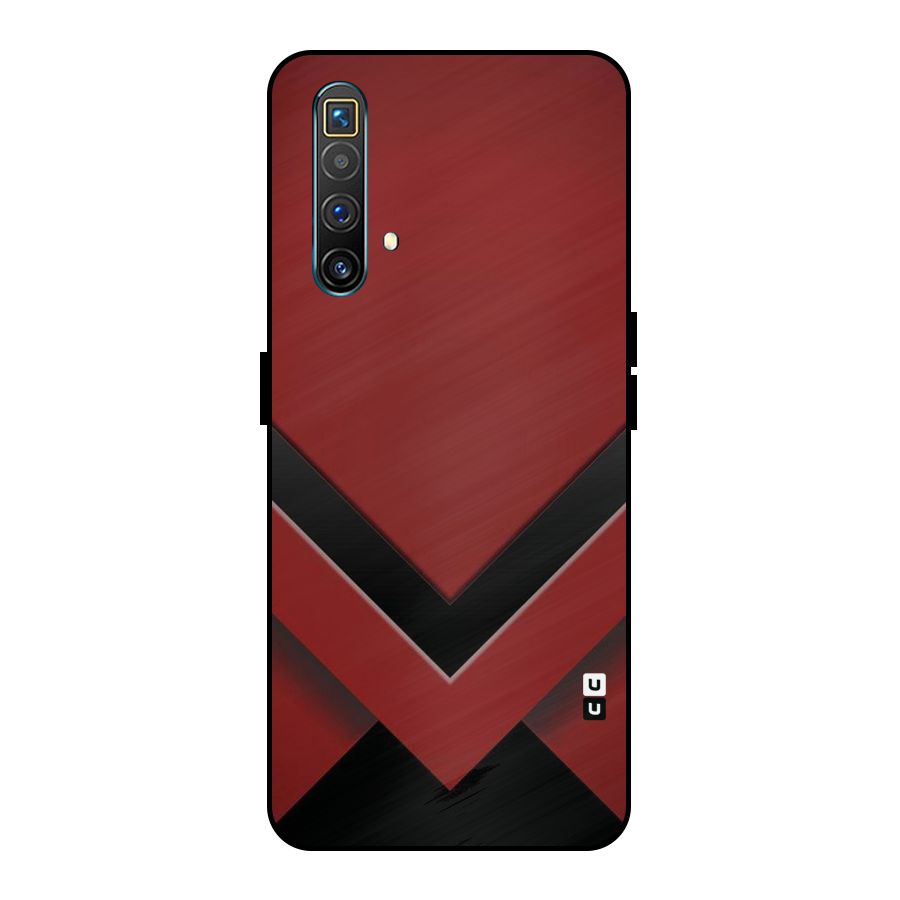 Red Black Fold Metal Back Case for Realme X3