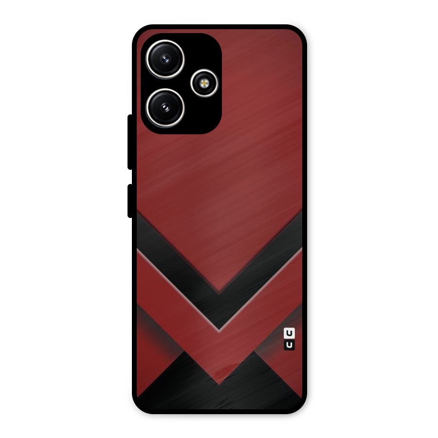 Red Black Fold Metal Back Case for Redmi 12 5G