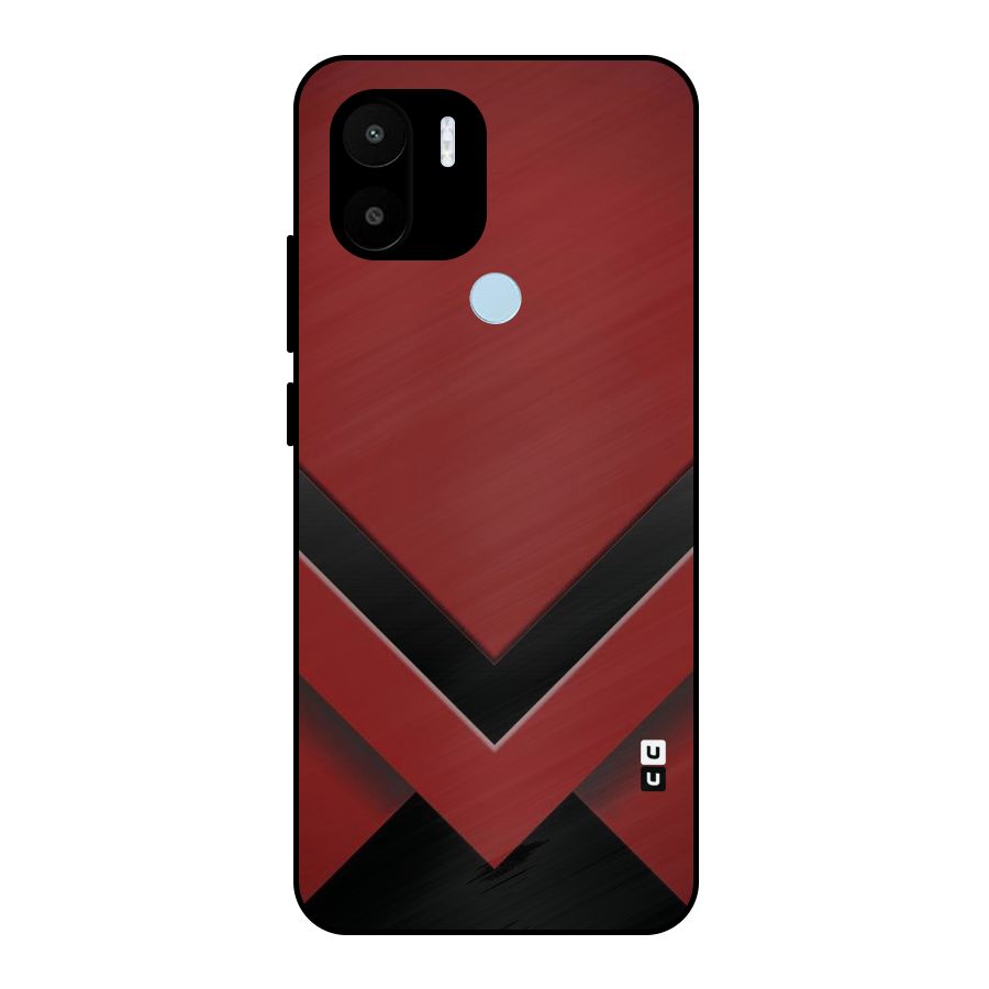 Red Black Fold Metal Back Case for Redmi A2+