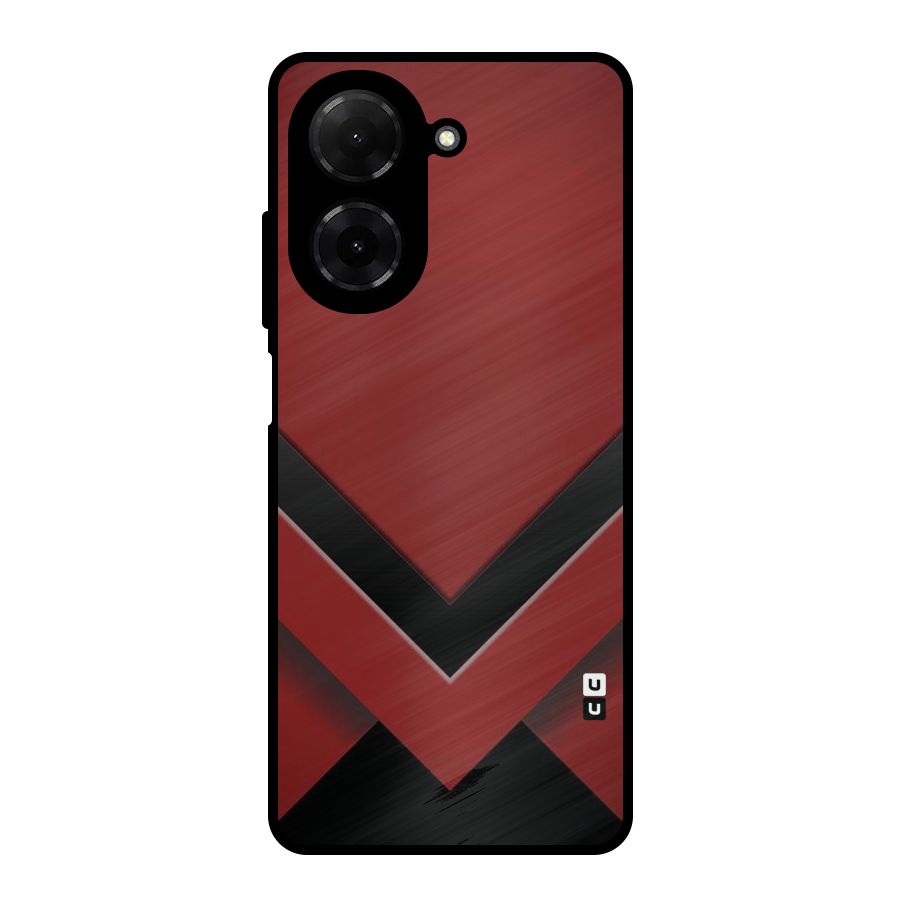 Red Black Fold Metal Back Case for Redmi A5 4G