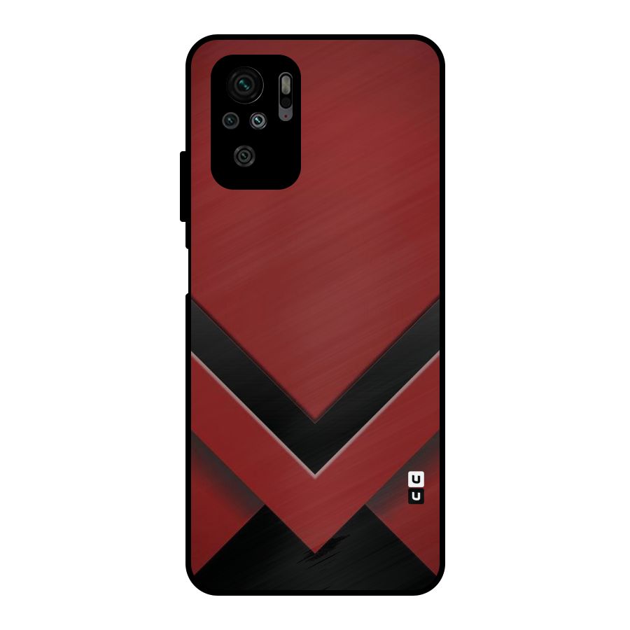 Red Black Fold Metal Back Case for Redmi Note 10S