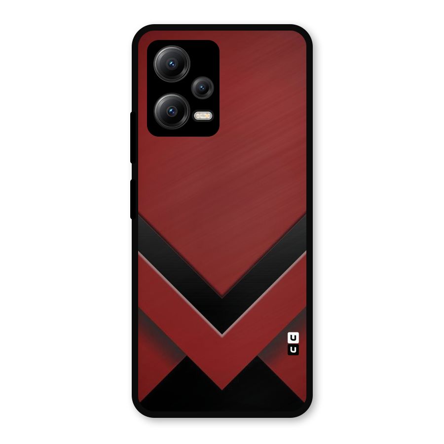 Red Black Fold Metal Back Case for Redmi Note 12 5G
