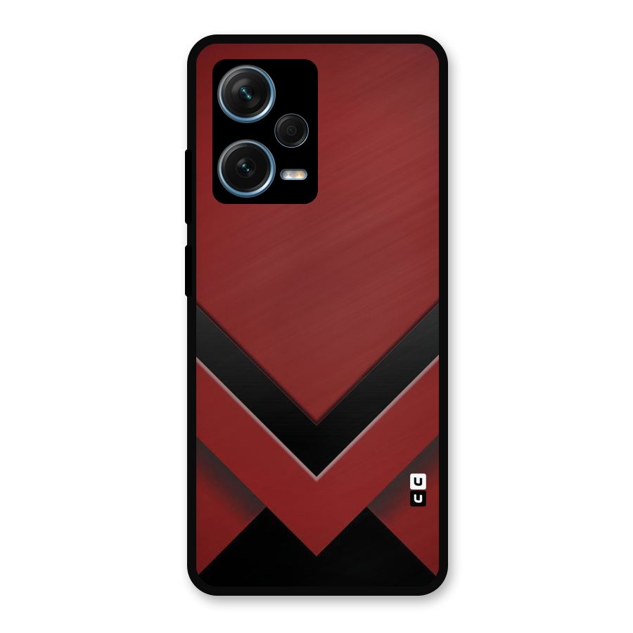 Red Black Fold Metal Back Case for Redmi Note 12 Pro Plus 5G