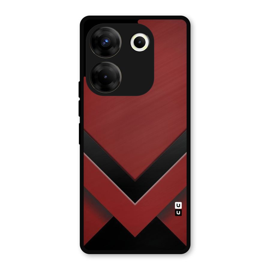 Red Black Fold Metal Back Case for Tecno Camon 20 Pro