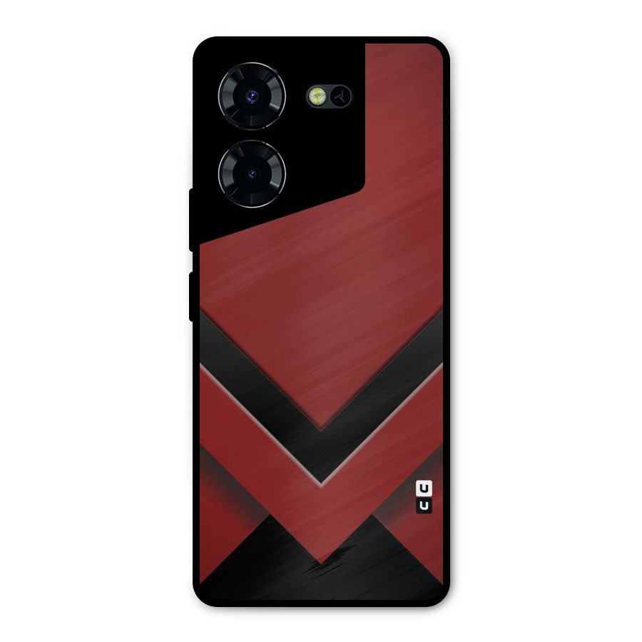 Red Black Fold Metal Back Case for Tecno Pova 5 Pro 5G