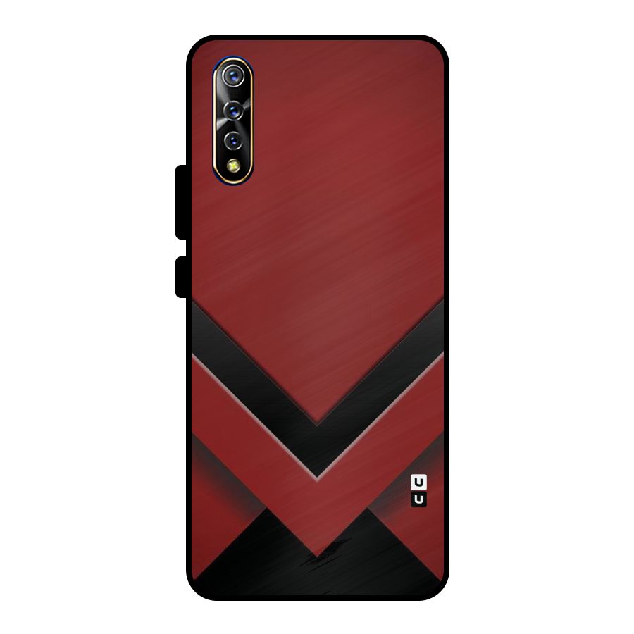 Red Black Fold Metal Back Case for Vivo S1