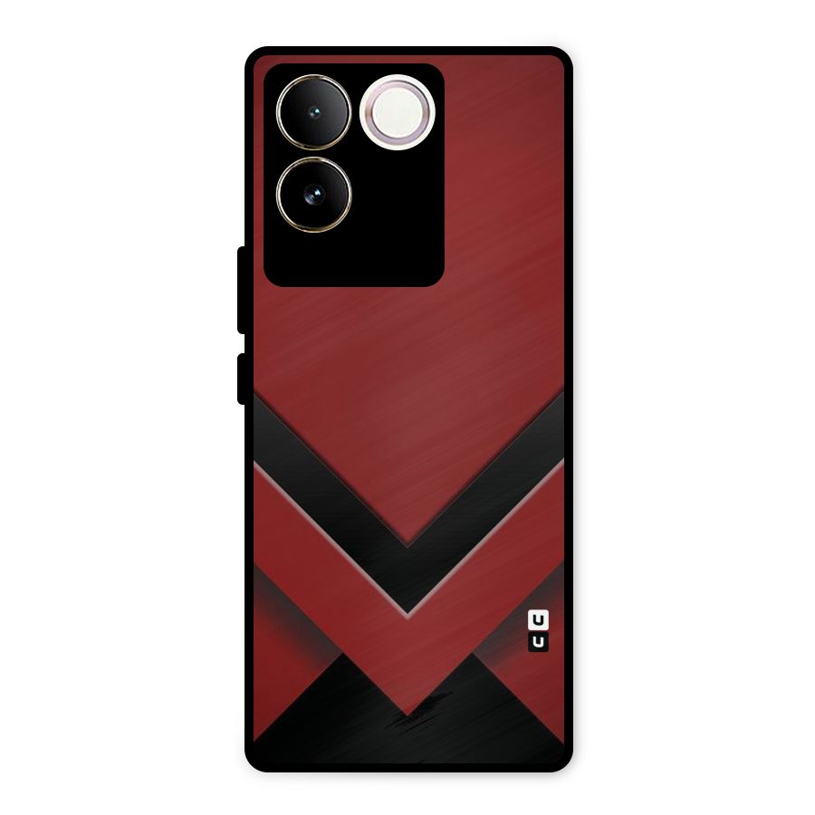 Red Black Fold Metal Back Case for Vivo T2 Pro