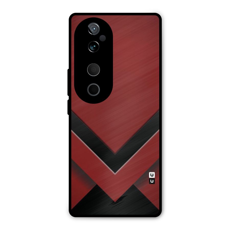 Red Black Fold Metal Back Case for Vivo T3 Ultra