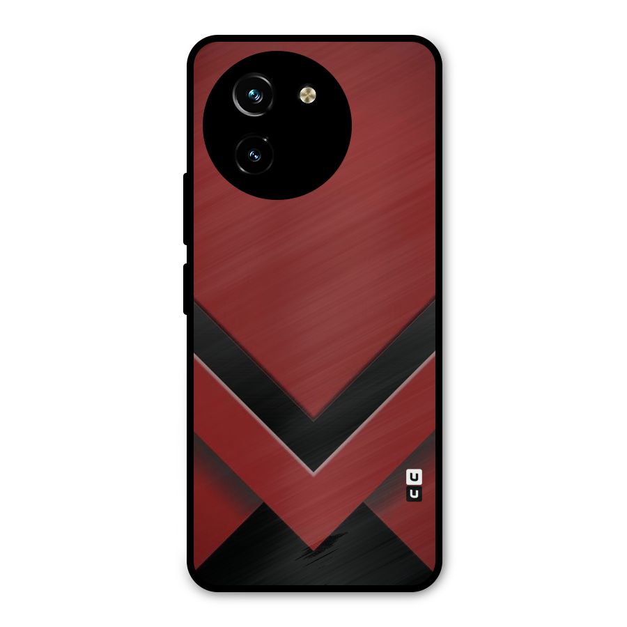 Red Black Fold Metal Back Case for Vivo T3x