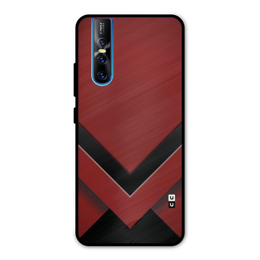Red Black Fold Metal Back Case for Vivo V15 Pro