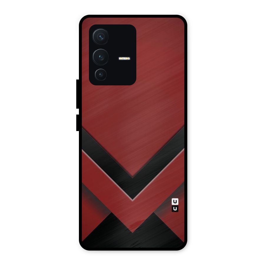 Red Black Fold Metal Back Case for Vivo V23 5G