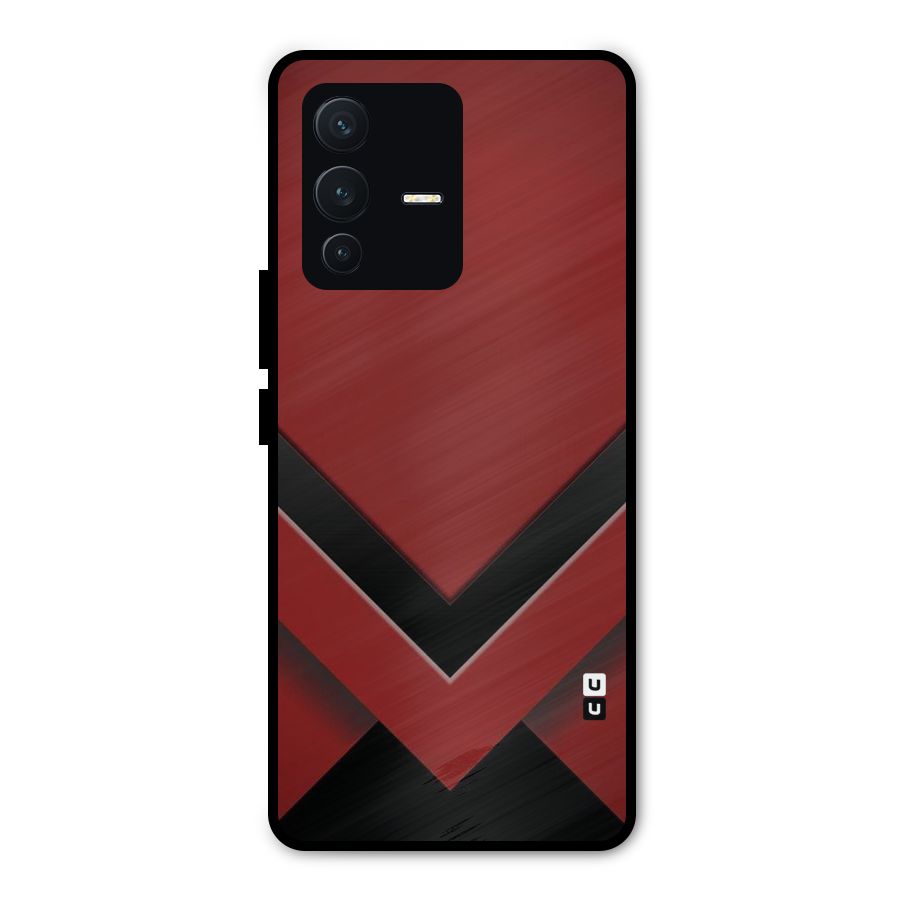 Red Black Fold Metal Back Case for Vivo V23 Pro