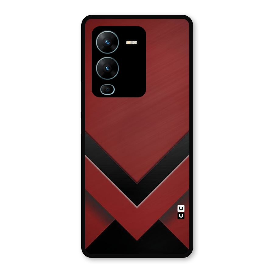 Red Black Fold Metal Back Case for Vivo V25 Pro