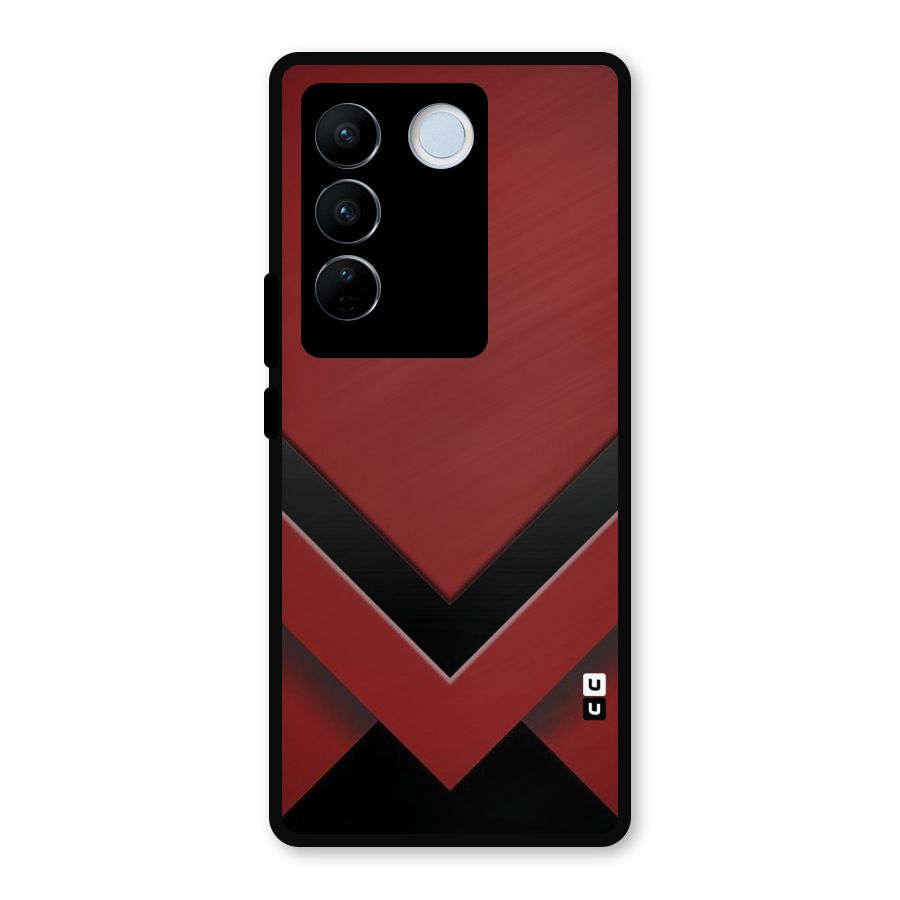 Red Black Fold Metal Back Case for Vivo V27 Pro