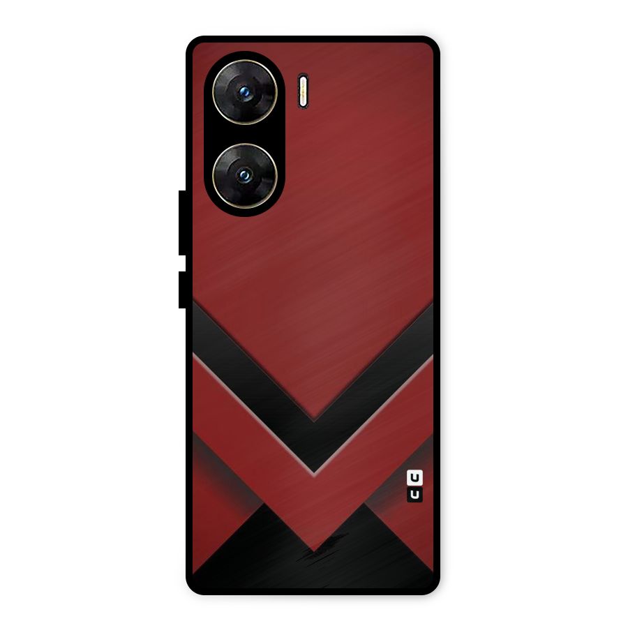 Red Black Fold Metal Back Case for Vivo V29e