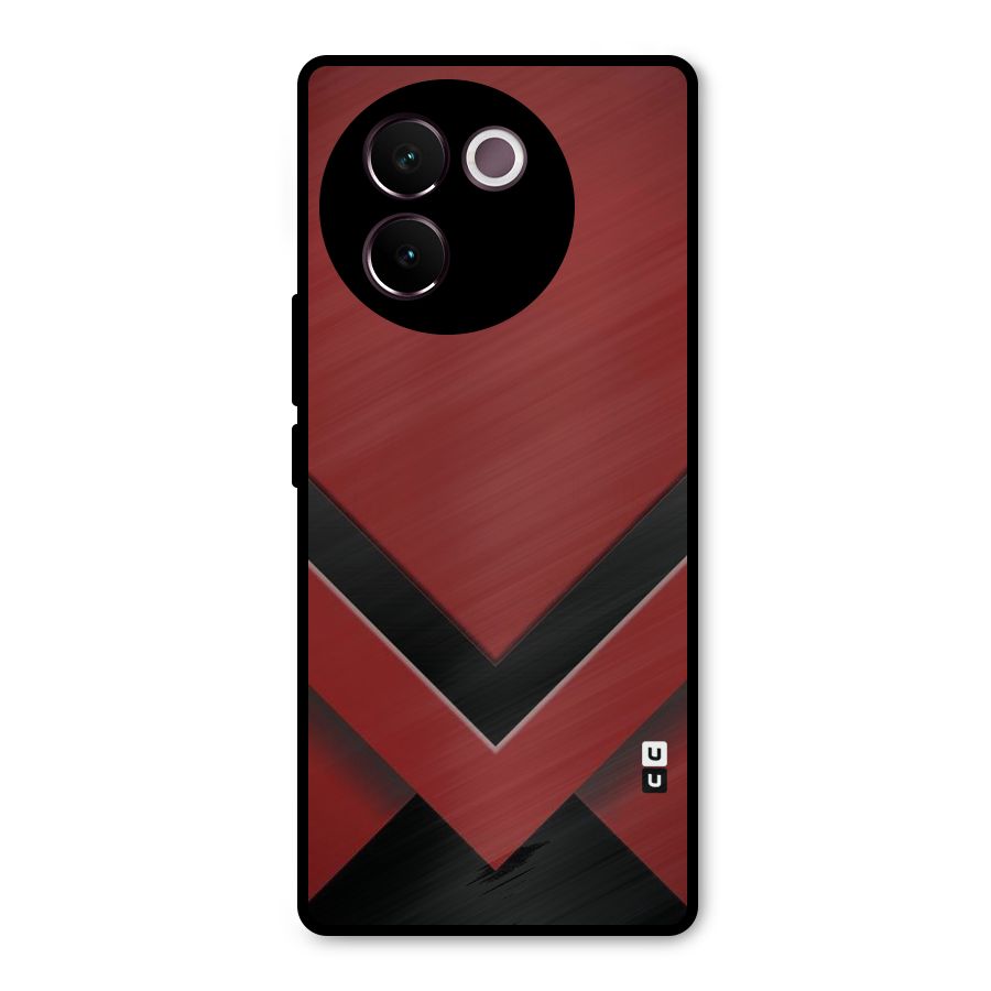 Red Black Fold Metal Back Case for Vivo V30e