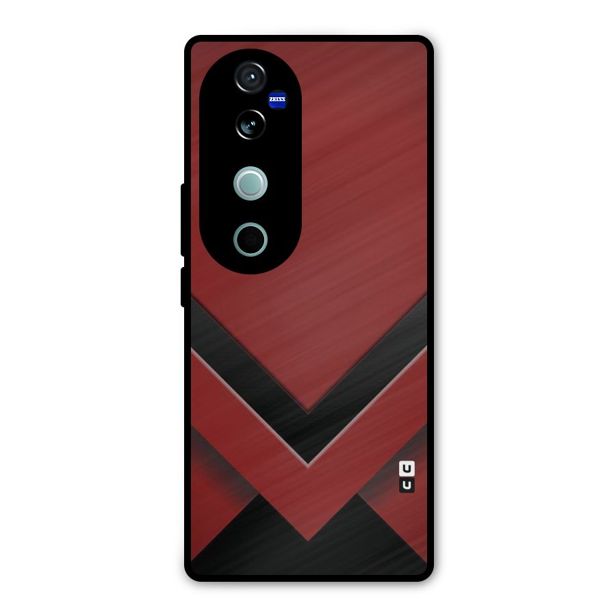 Red Black Fold Metal Back Case for Vivo V40