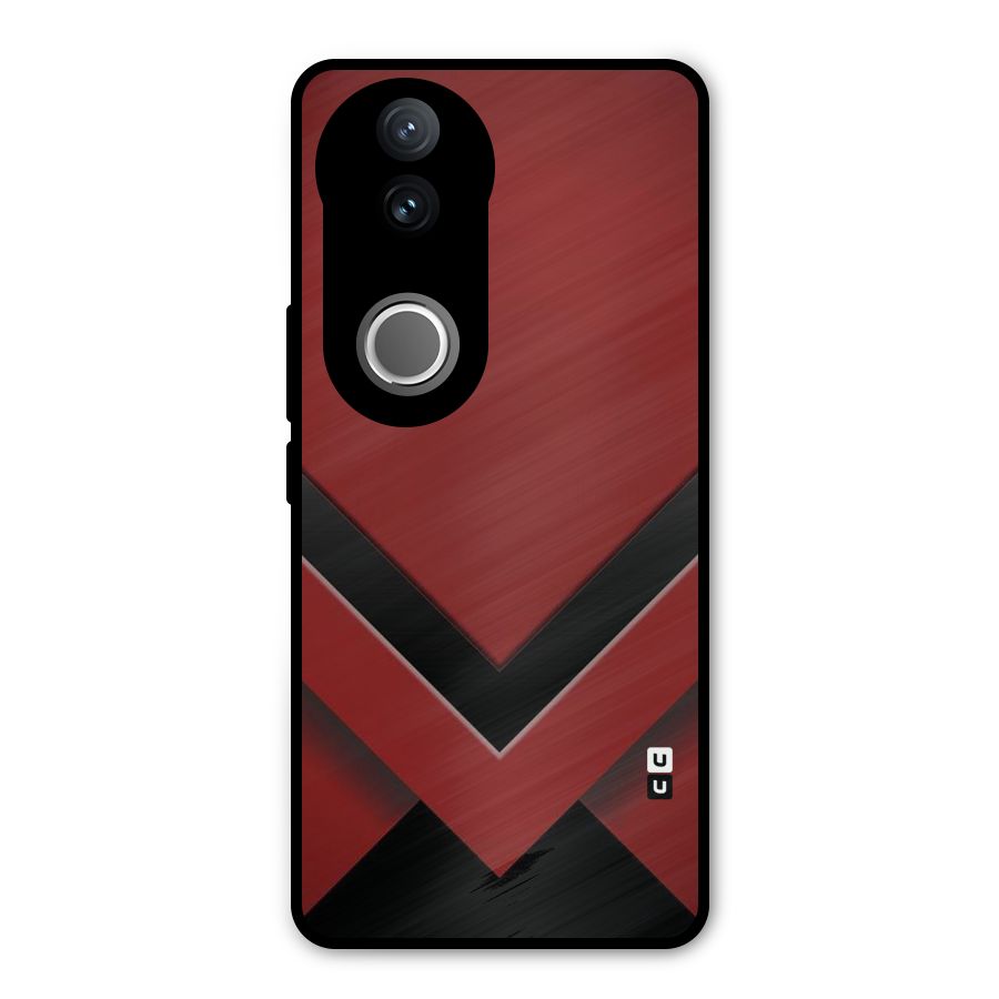 Red Black Fold Metal Back Case for Vivo V50
