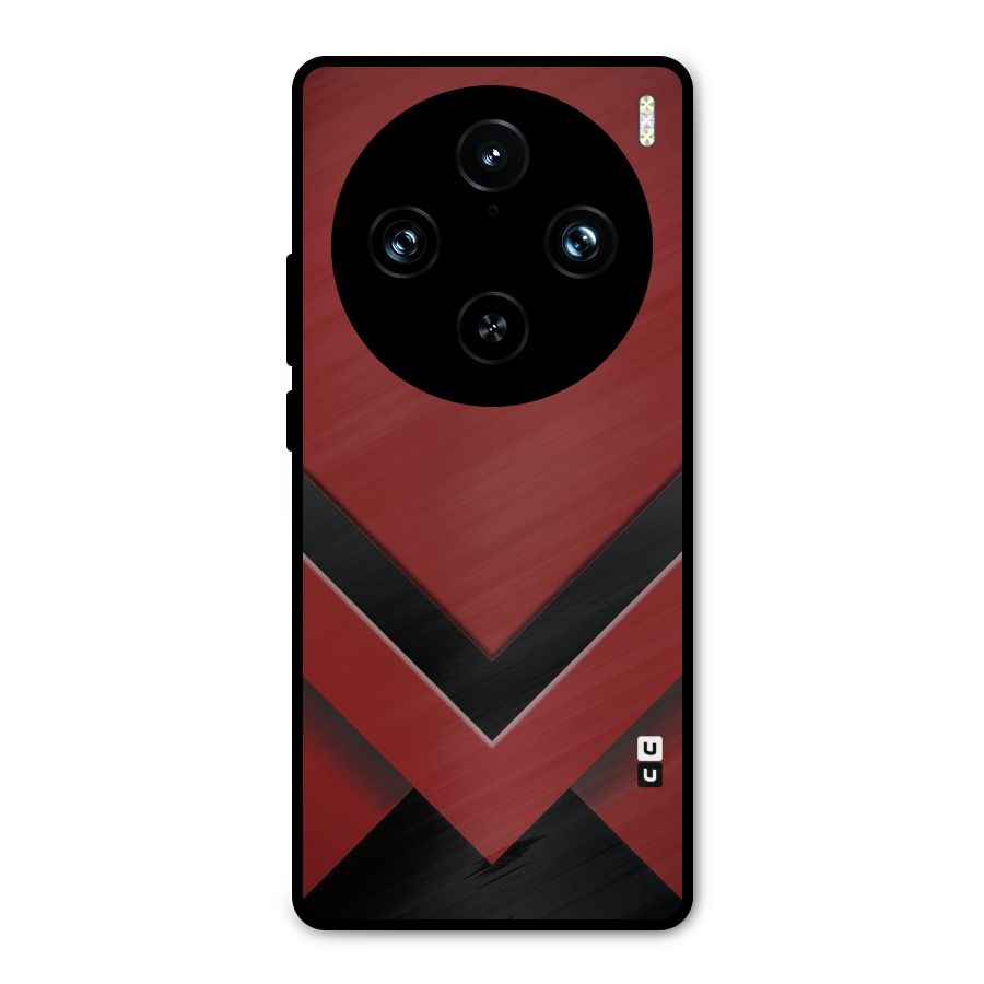 Red Black Fold Metal Back Case for Vivo X100 Pro