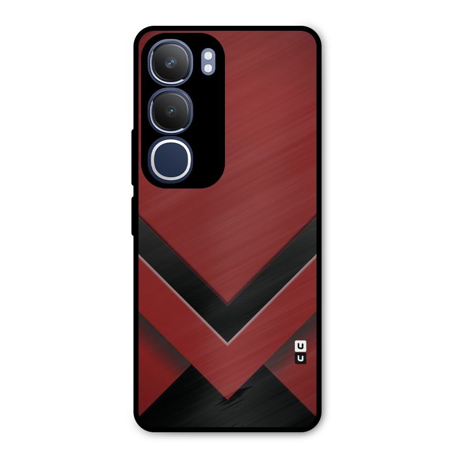 Red Black Fold Metal Back Case for Vivo Y29