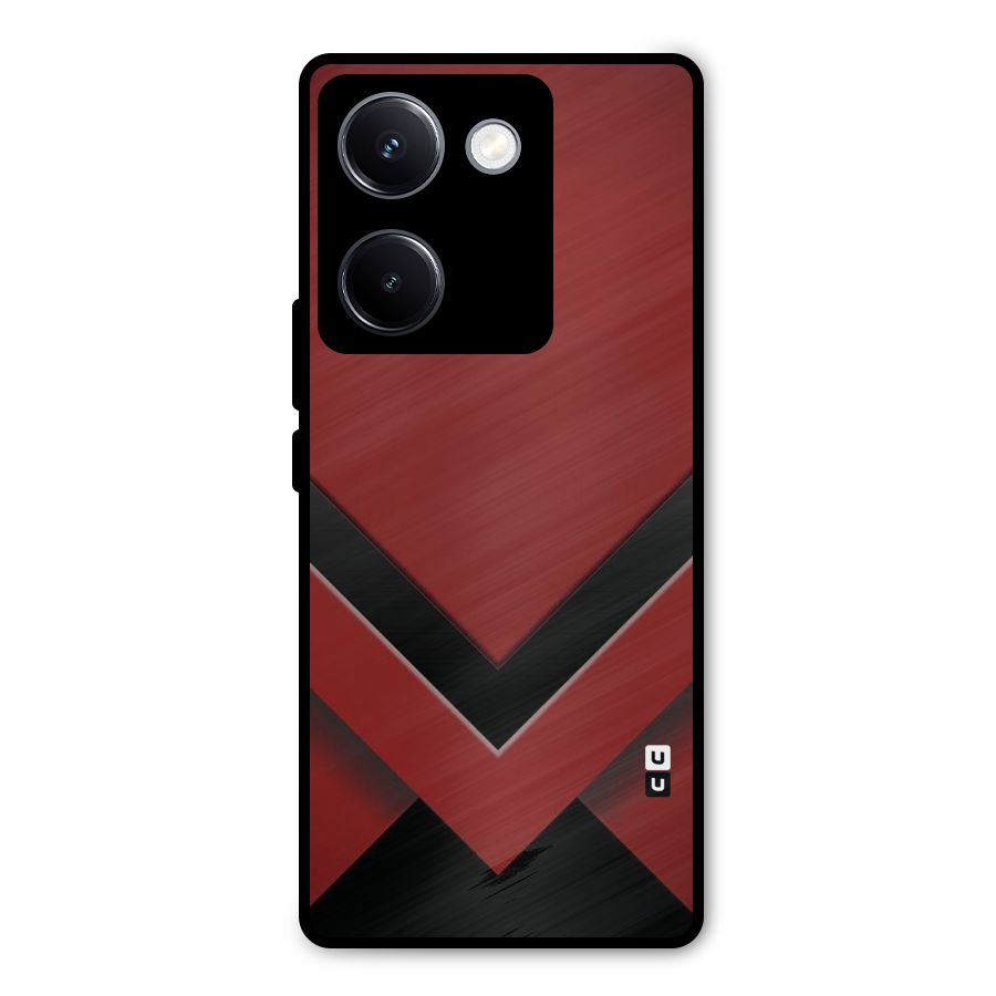 Red Black Fold Metal Back Case for Vivo Y300 Plus