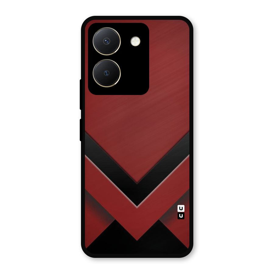 Red Black Fold Metal Back Case for Vivo Y36