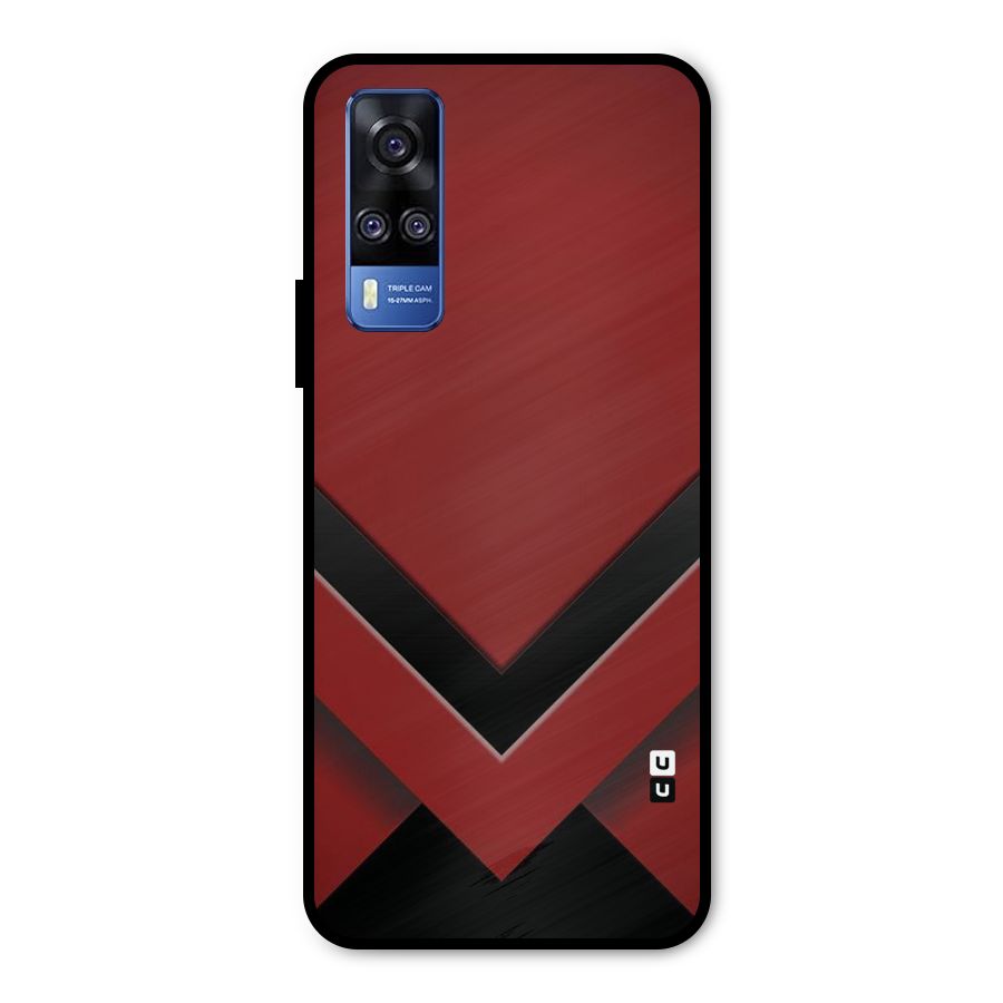 Red Black Fold Metal Back Case for Vivo Y51A