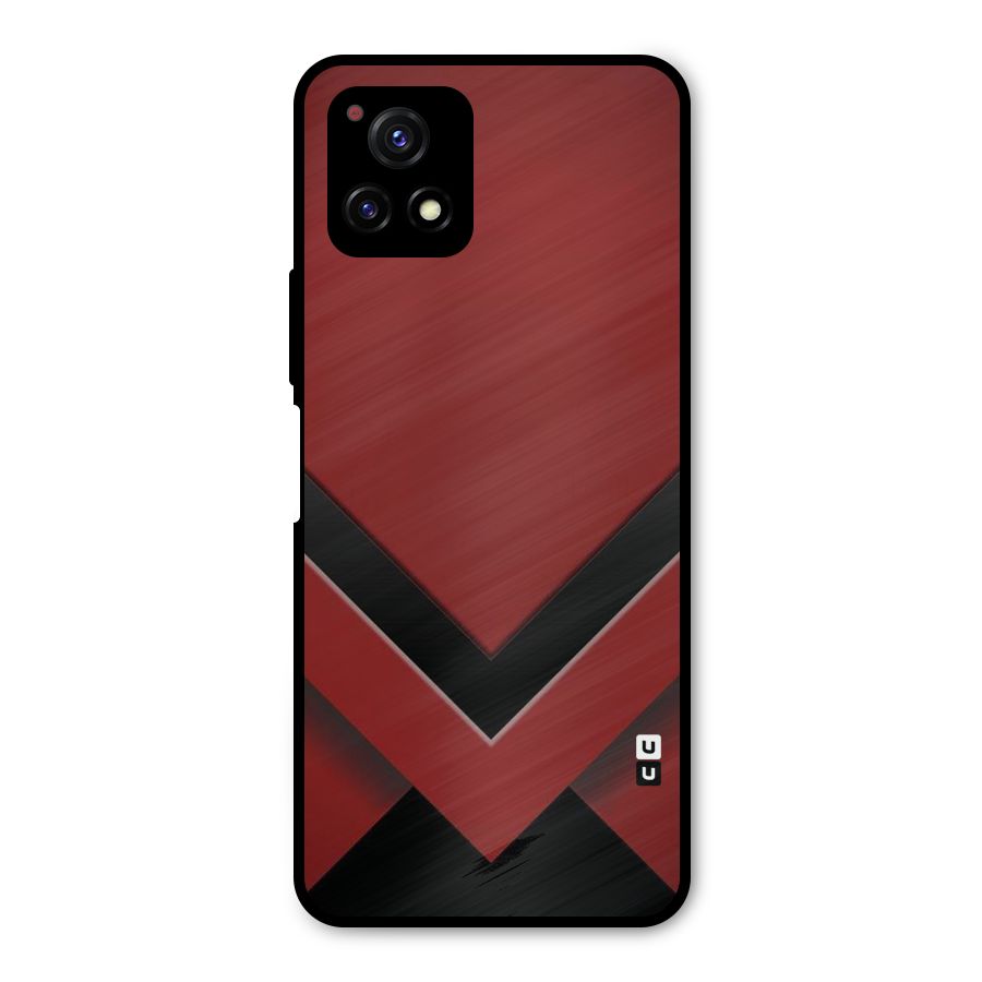 Red Black Fold Metal Back Case for Vivo Y72 5G