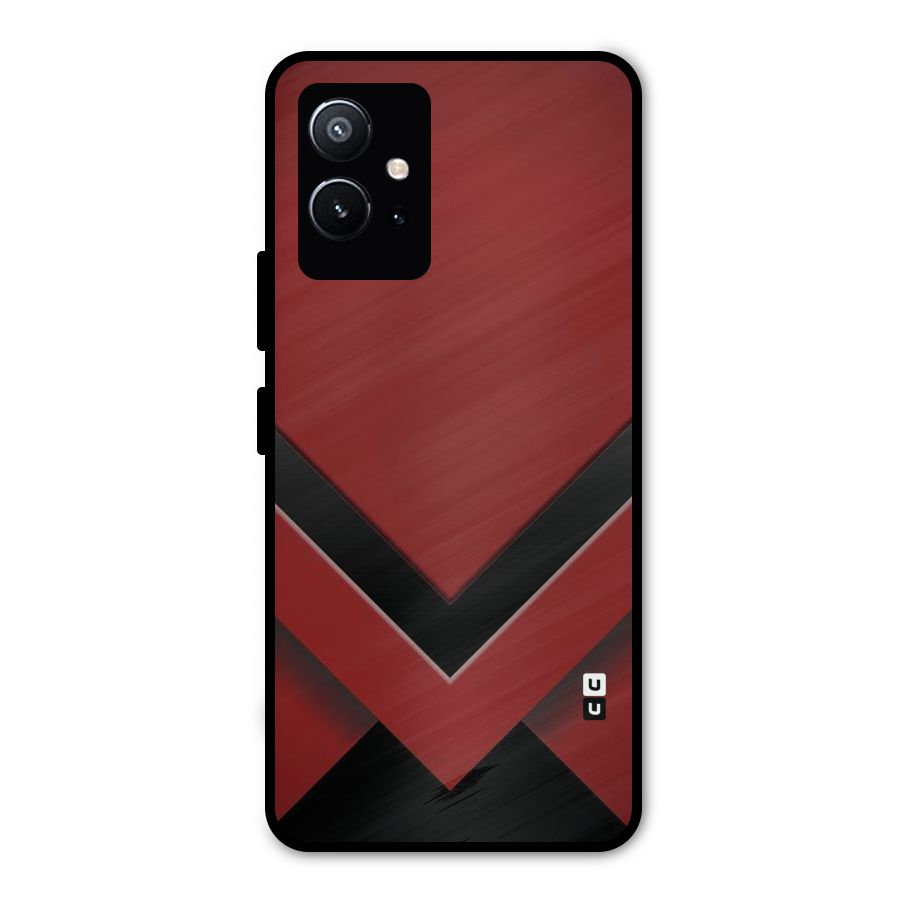 Red Black Fold Metal Back Case for Vivo Y75 5G