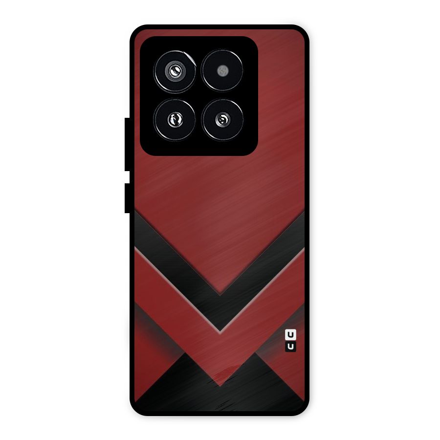 Red Black Fold Metal Back Case for Xiaomi 14 Pro