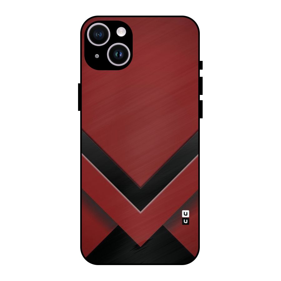 Red Black Fold Metal Back Case for iPhone 14 Plus