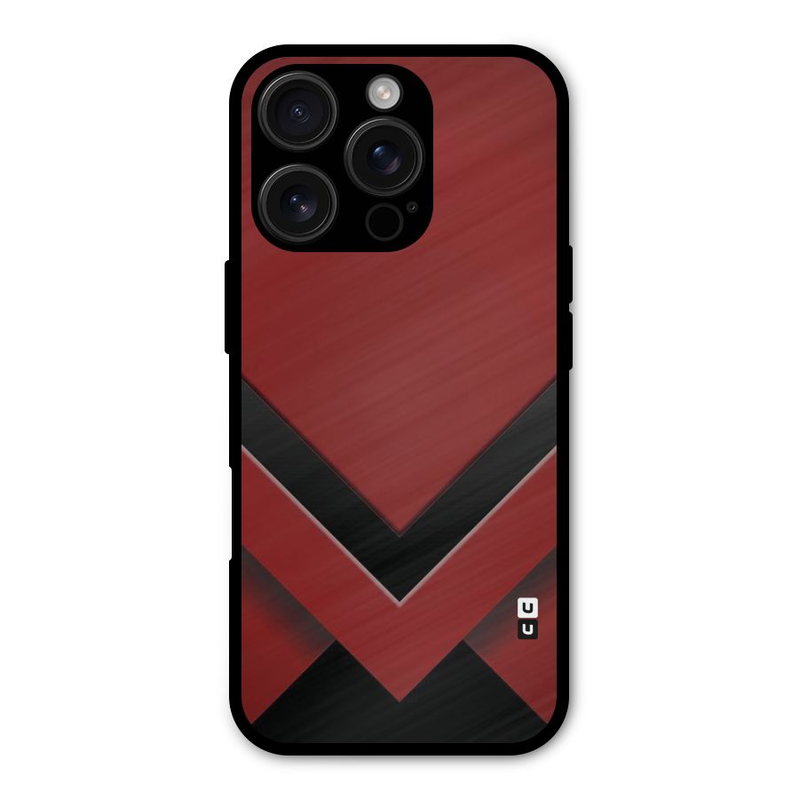 Red Black Fold Metal Back Case for iPhone 16 Pro