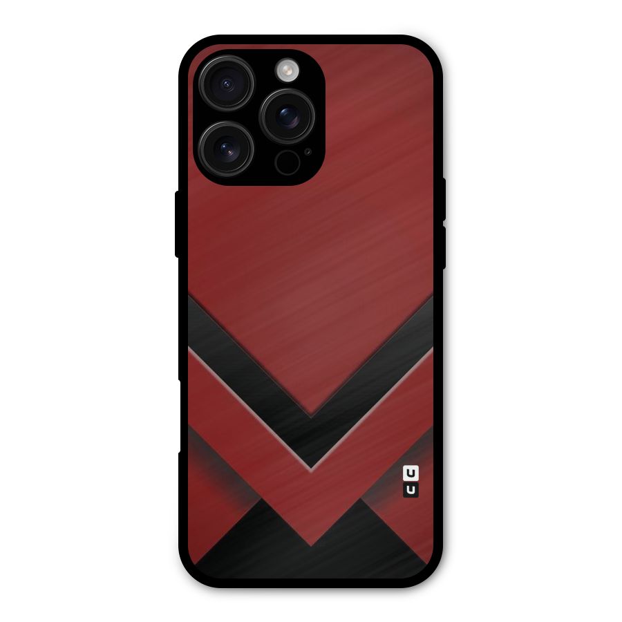 Red Black Fold Metal Back Case for iPhone 16 Pro Max