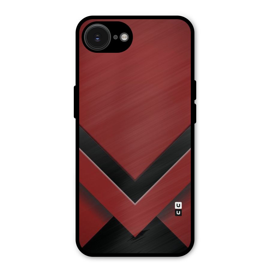 Red Black Fold Metal Back Case for iPhone 16e