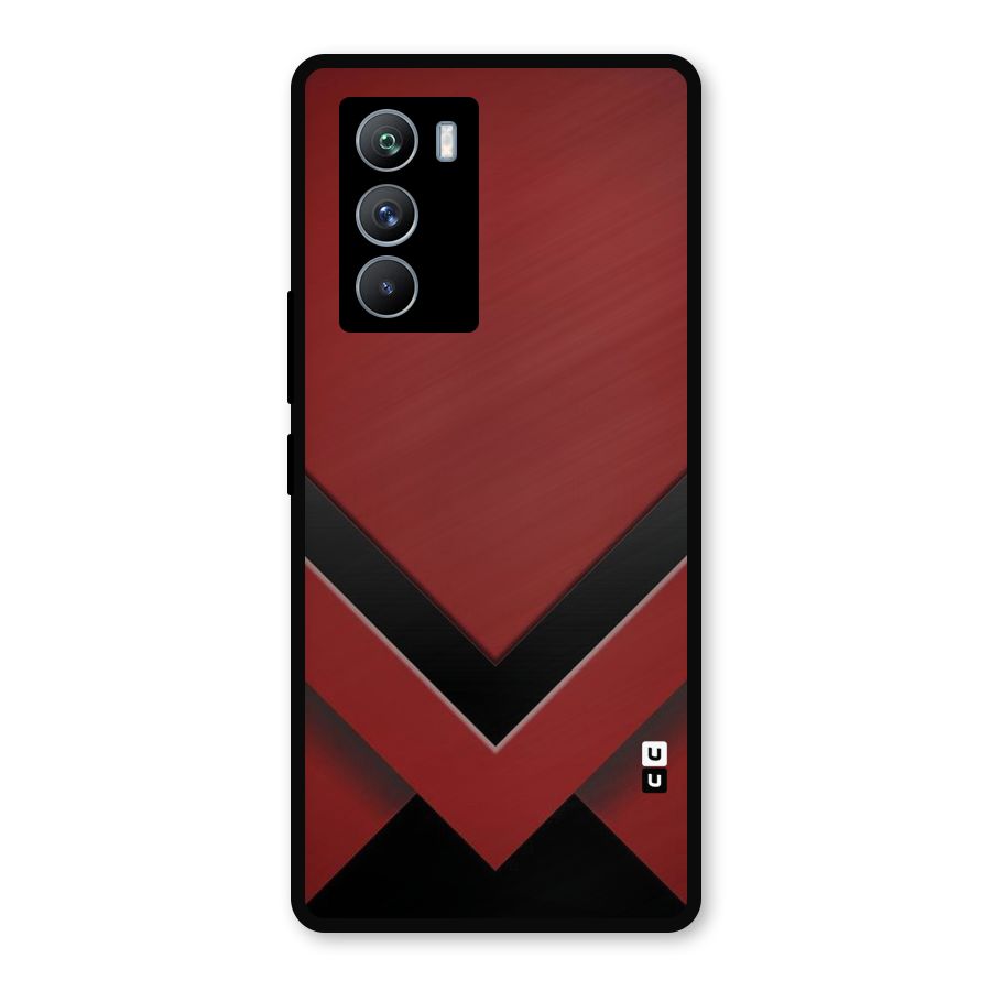 Red Black Fold Metal Back Case for iQOO 9 SE