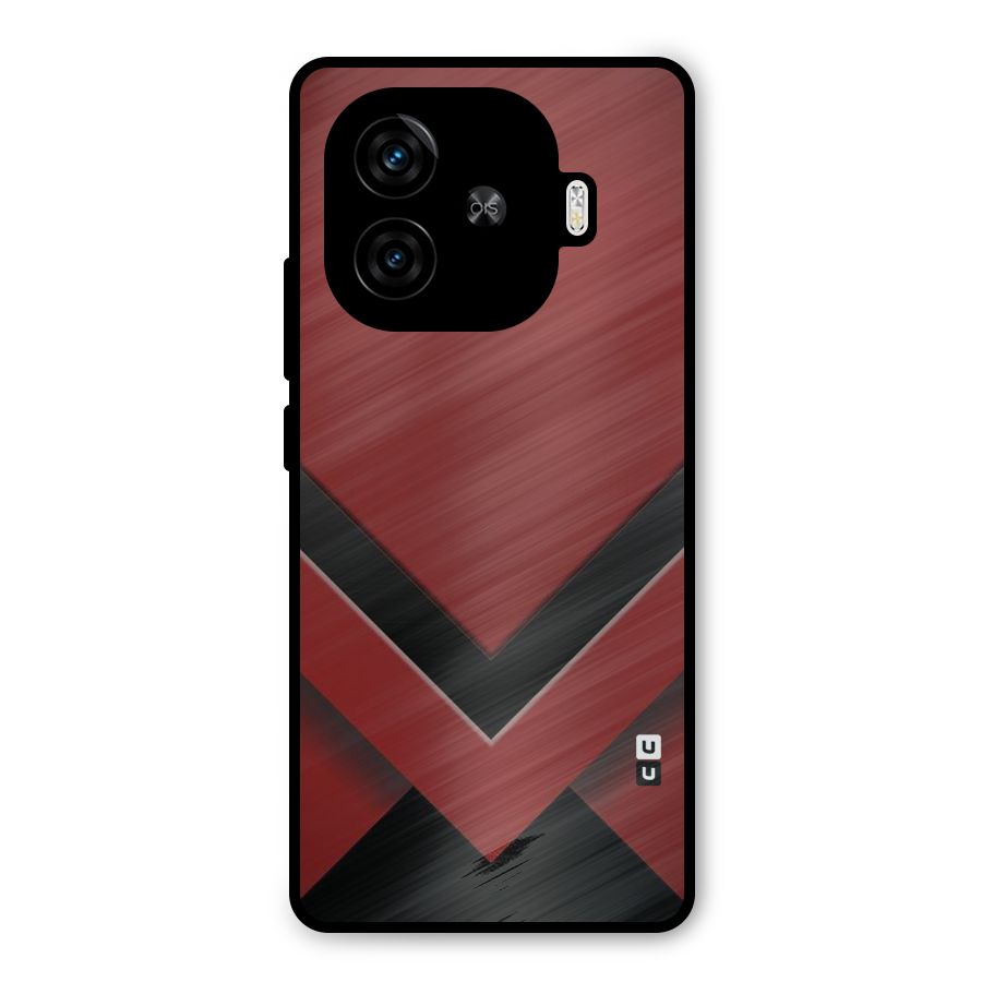 Red Black Fold Metal Back Case for iQOO Neo 10R
