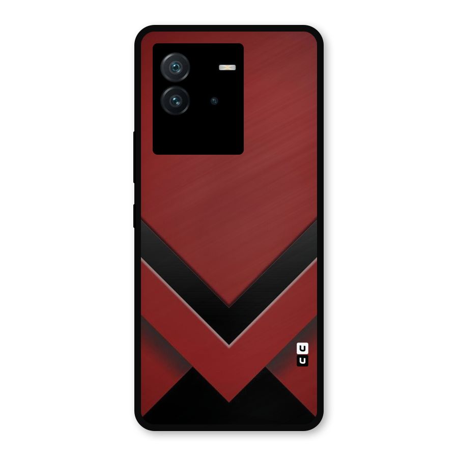Red Black Fold Metal Back Case for iQOO Neo 6 5G