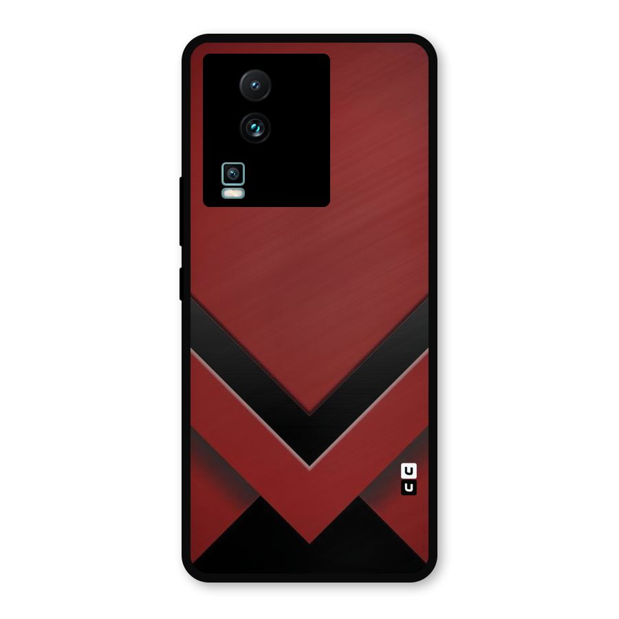Red Black Fold Metal Back Case for iQOO Neo 7 Pro