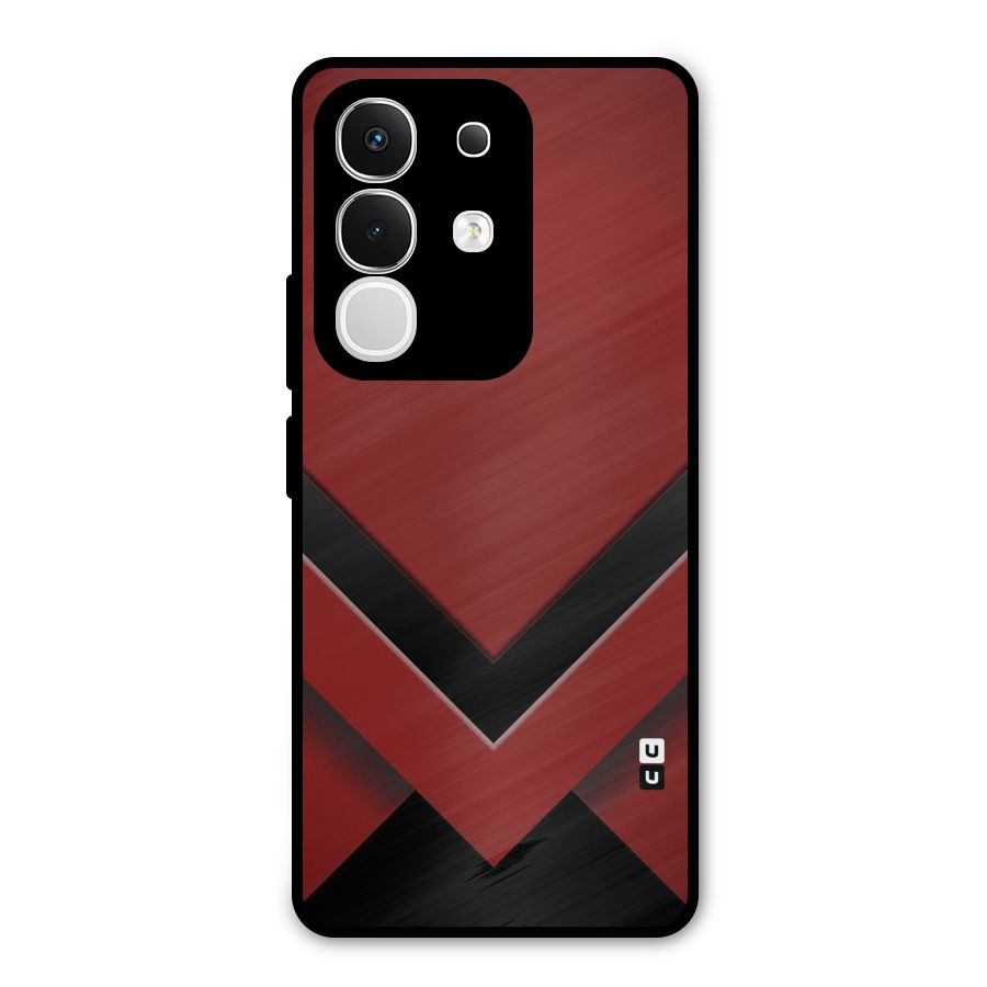 Red Black Fold Metal Back Case for iQOO Z10x