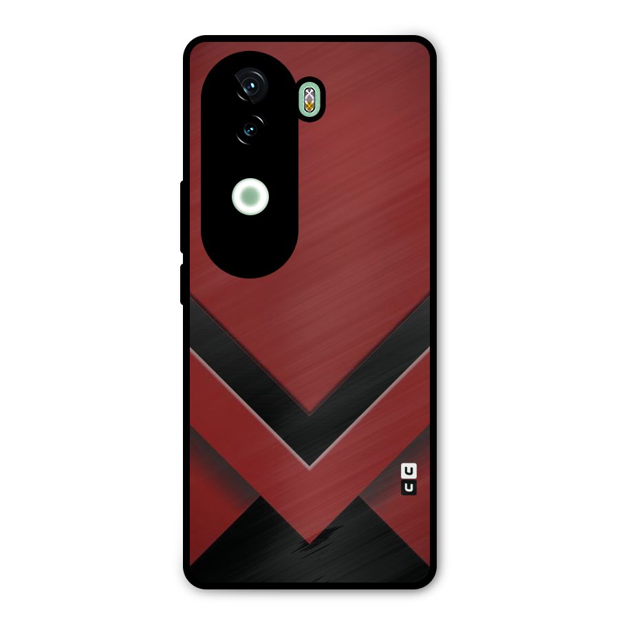 Red Black Fold Metal Back Case for iQOO Z9s