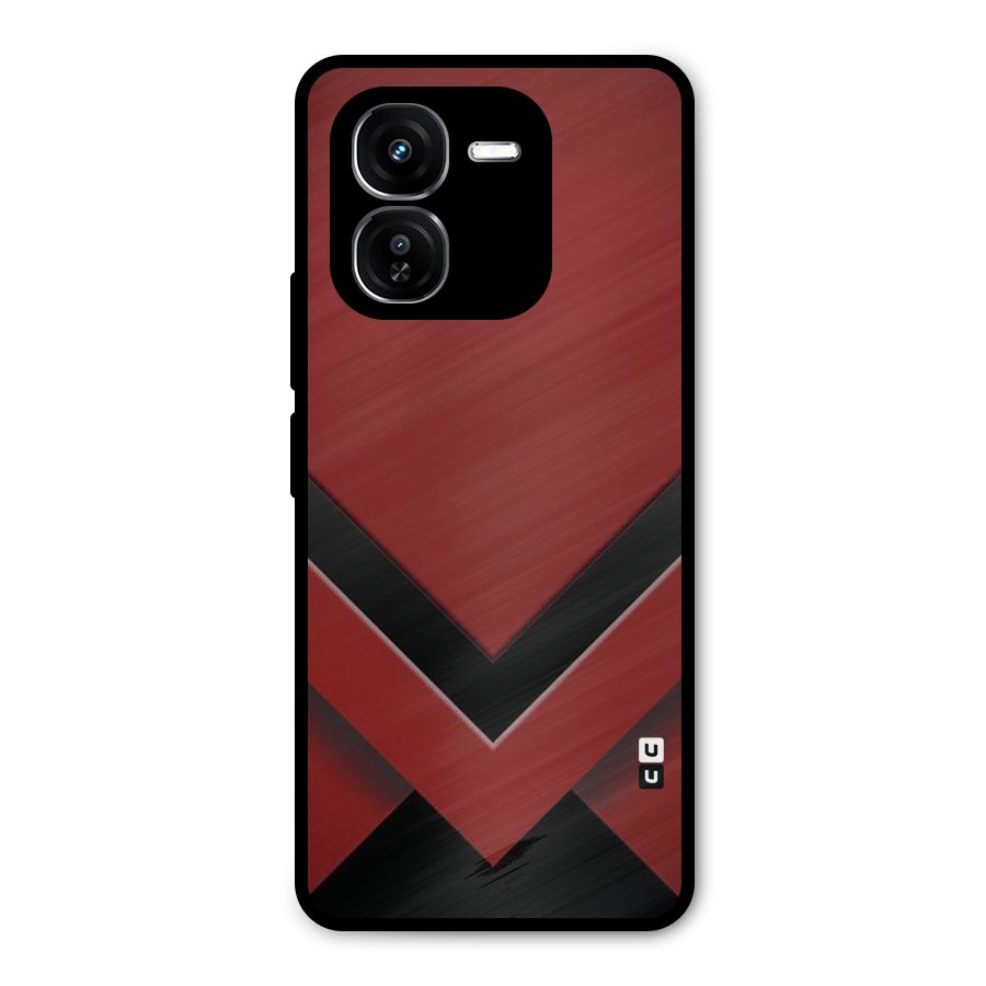 Red Black Fold Metal Back Case for iQOO Z9x
